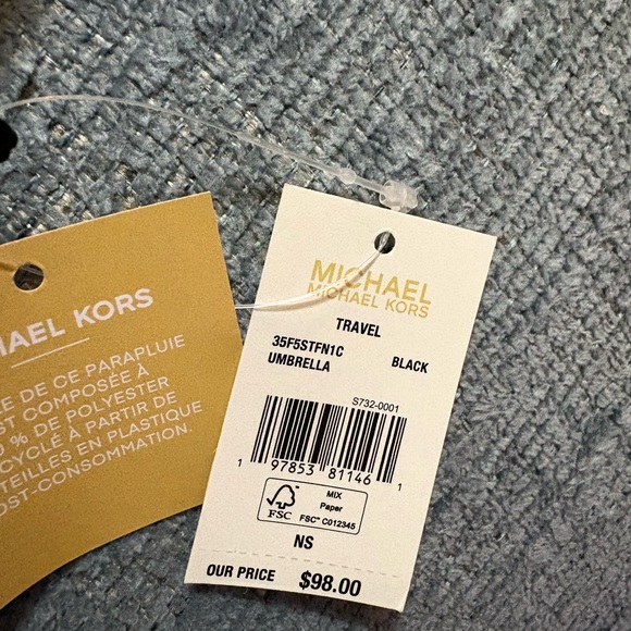 Michael Kors Leopard Print Umbrella - Black and Gray NWT $98 on tag - Picture 4 of 5